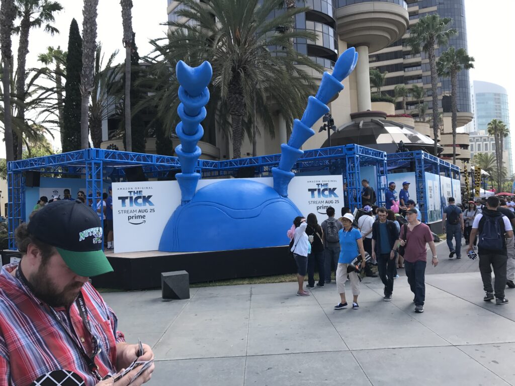 The Tick booth outside SDCC 2017
