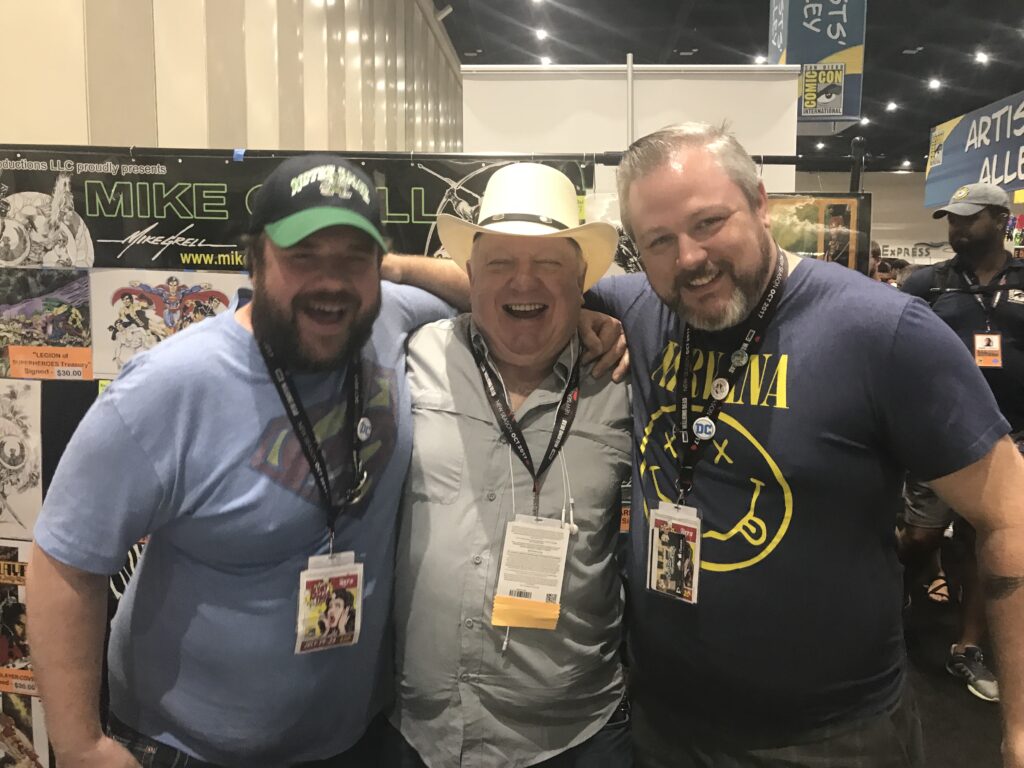 Kenric, Mike Grell, and John at SDCC 2017